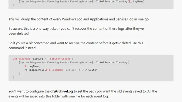 Clear All Windows Event Logs
