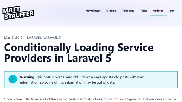 Conditionally Loading Service Providers in Laravel 5