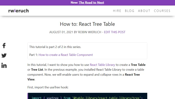 How to: React Tree Table