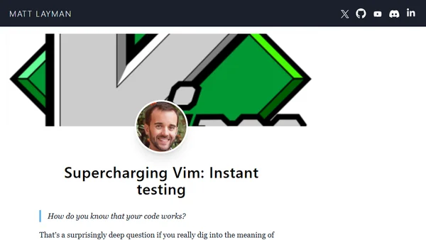 Supercharging Vim: Instant testing