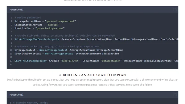Automating Disaster Recovery in Azure with PowerShell
