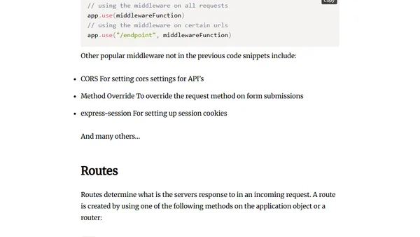 ExpressJS Cheatsheet 2022