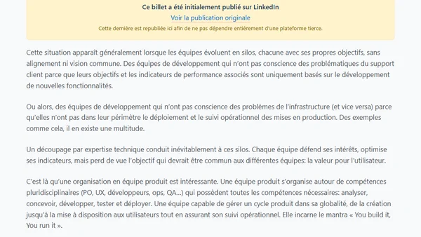 Le problème n'est pas humain, il est organisationnel