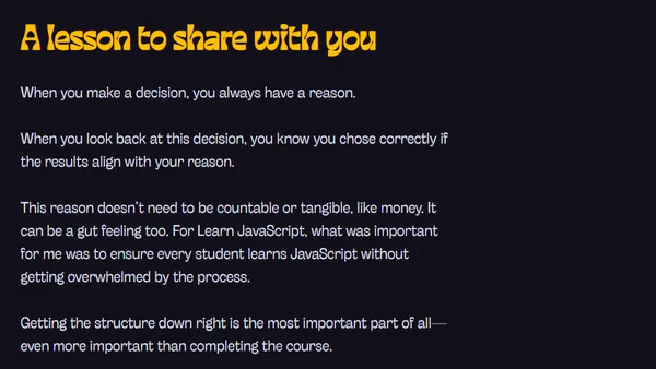 Results of the restructure