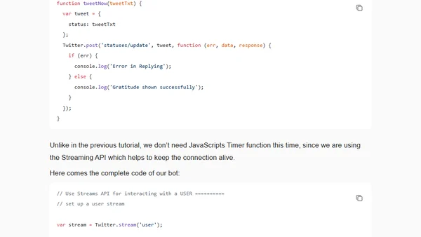 Writing a Node.js Twitter Bot Part 2