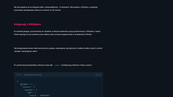 Design Tokens dla Frontend Developera
