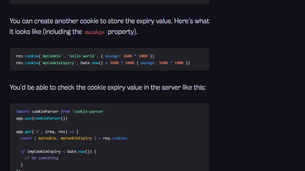Getting a cookie's expiry value on a server