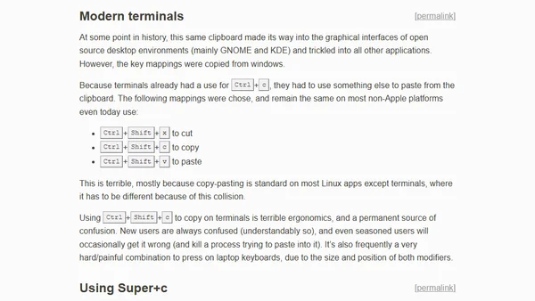 Copying with Super+C