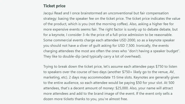 The economics of technical speaking