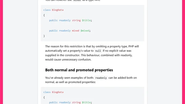 PHP 8.1: readonly properties