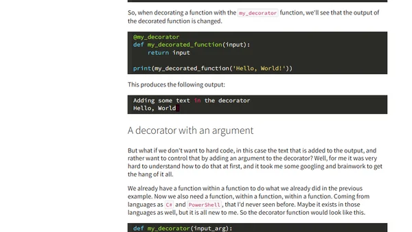 Pieces of Py #1: Decorator with arguments