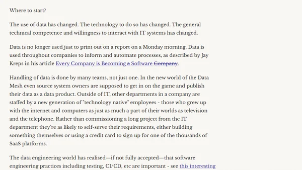Stretching my Legs in the Data Engineering Ecosystem in 2022