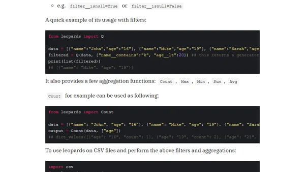 Quickly Filter and Aggregate Python Lists