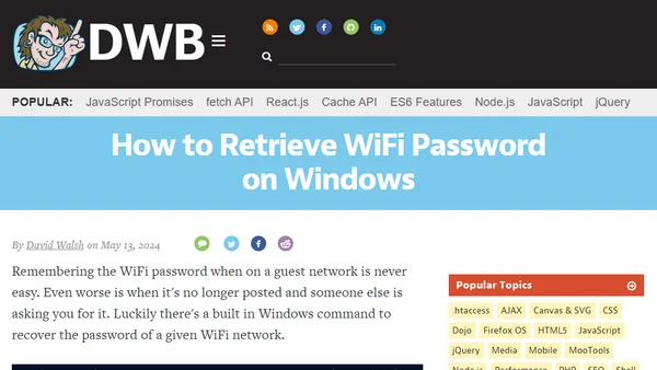 How to Retrieve WiFi Password on Windows
