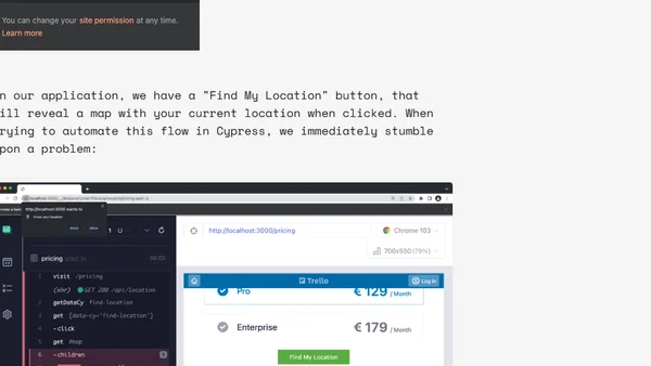 Testing geolocation with Cypress