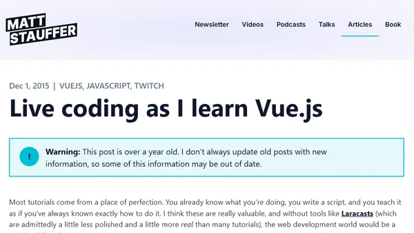 Live coding as I learn Vue.js
