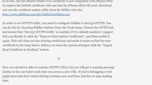 Using Fiddler with an iPhone/iPad