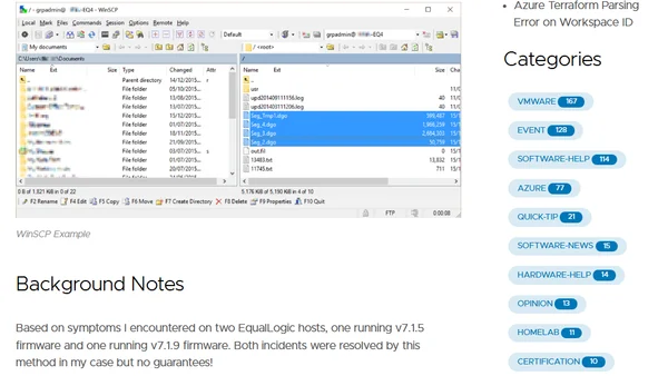 Failure to Create Diagnostic Logs on EqualLogic