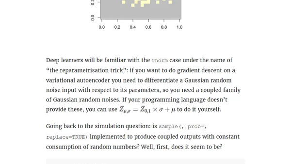 Coupling simulations and the "reparametrisation trick"