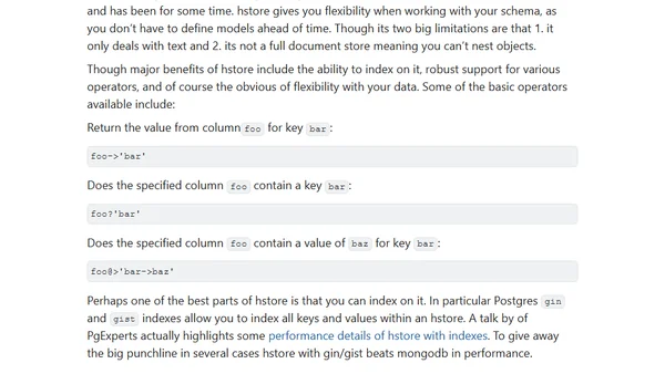 hstore vs. JSON - Which to use in Postgres