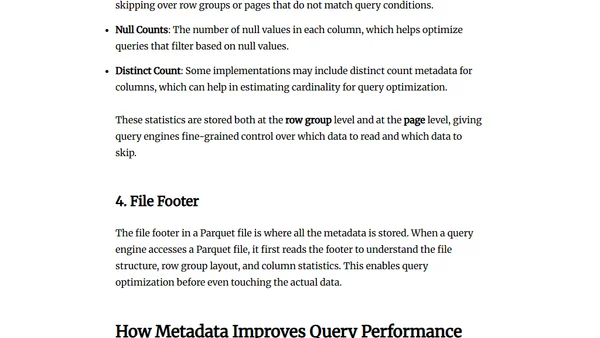 All About  Parquet Part 07 - Metadata in Parquet | Improving Data Efficiency