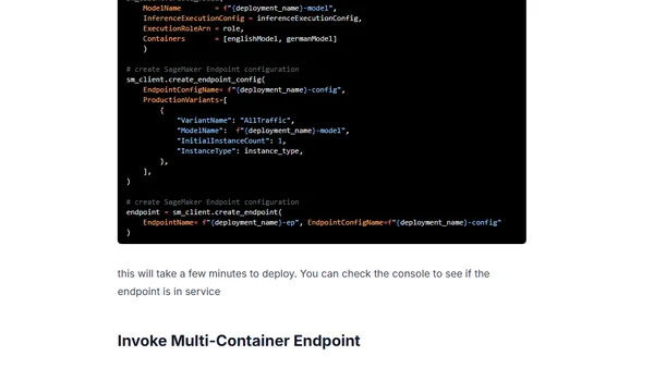 Multi-Container Endpoints with Hugging Face Transformers and Amazon SageMaker
