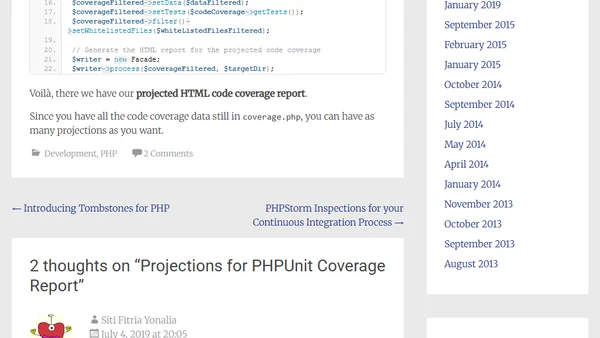 Projections for PHPUnit Coverage Report
