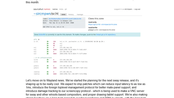 Status update, October 2019