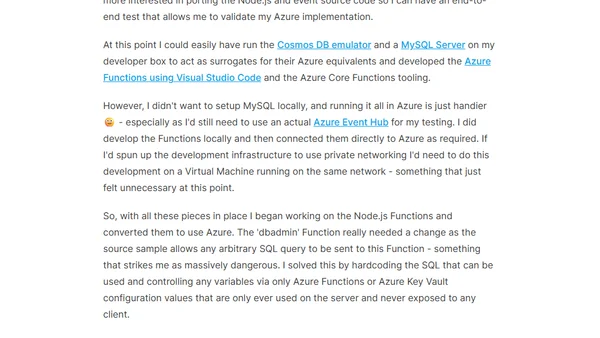 How to port AWS Serverless solutions to Microsoft Azure