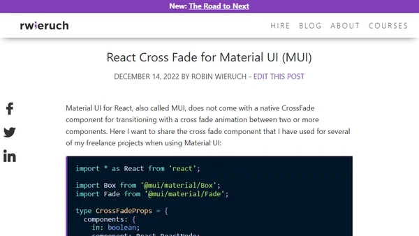 React Cross Fade for Material UI (MUI)