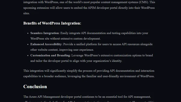Azure API Management Developer Portal, still Relevant?