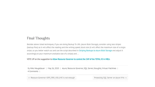 SQL Server Backup Throttling in Azure VMs (and in other virtualised environments)