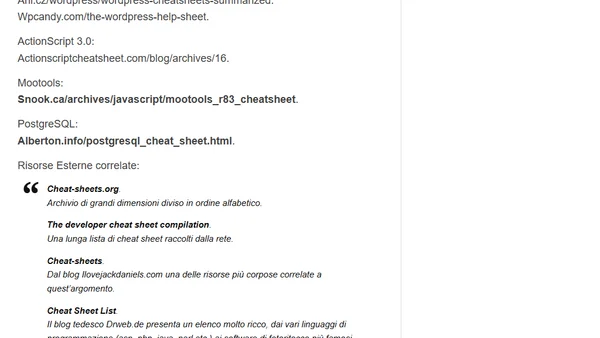 Cheat Sheets: Utility per Web Designers e Sviluppatori