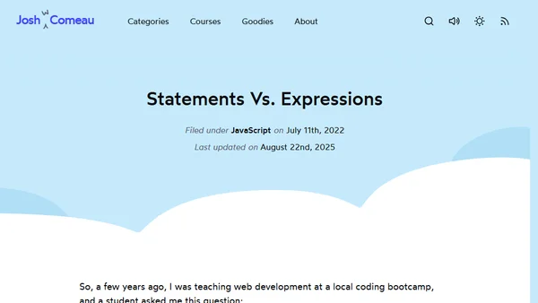 Statements Vs. Expressions