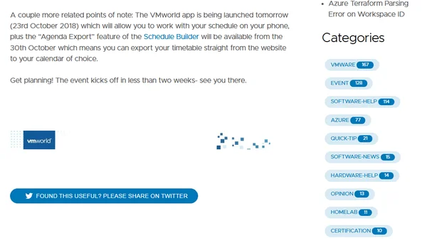 VMworld Session Full- DON'T PANIC