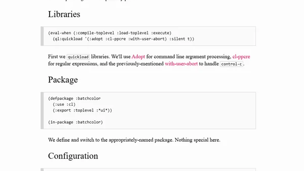 Writing Small CLI Programs in Common Lisp