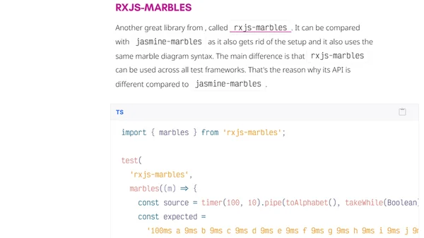 Testing RxJS streams with rxjs-for-await