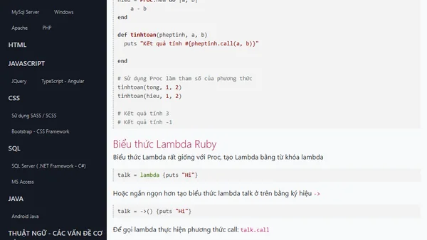 Proc và Lambda trong Ruby