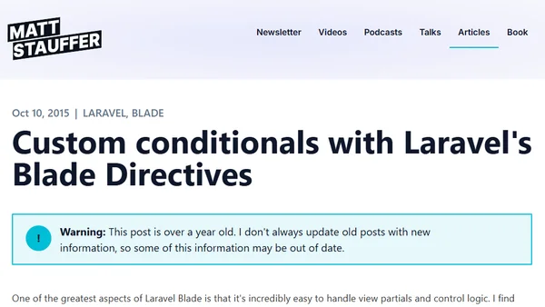 Custom conditionals with Laravel's Blade Directives