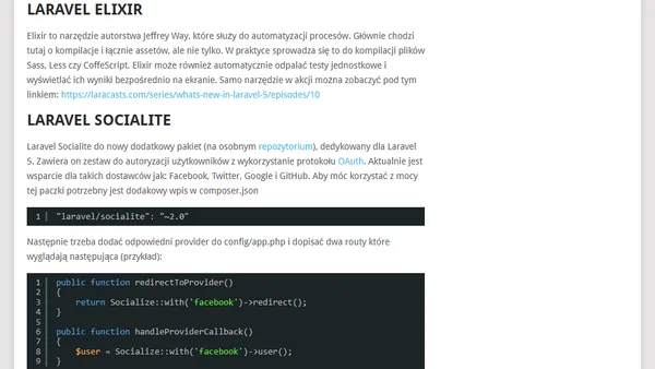 Co nowego w Laravel 5