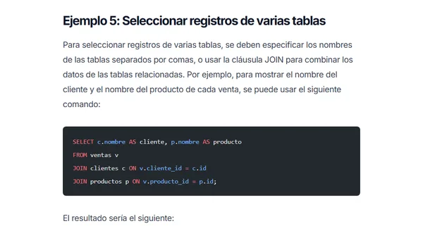 Cómo usar el comando SELECT de MySQL para consultar datos de una base de datos
