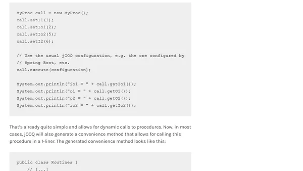 The Best Way to Call Stored Procedures from Java: With jOOQ