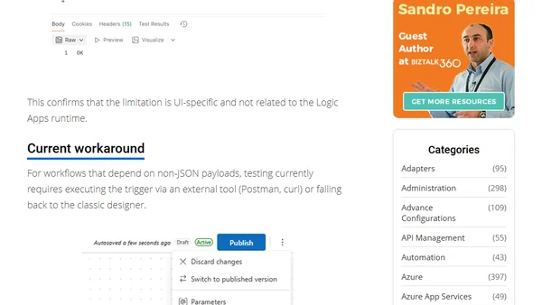 Friday Fact: “Run with payload” in the new Logic Apps designer enforces JSON only