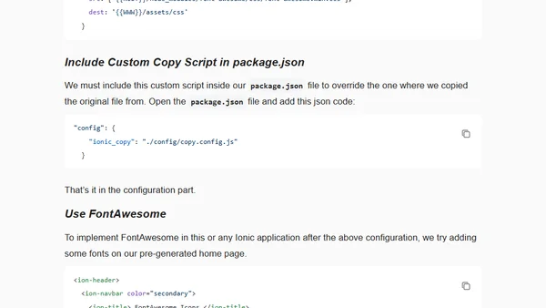 How to use Font Awesome in an Ionic Application