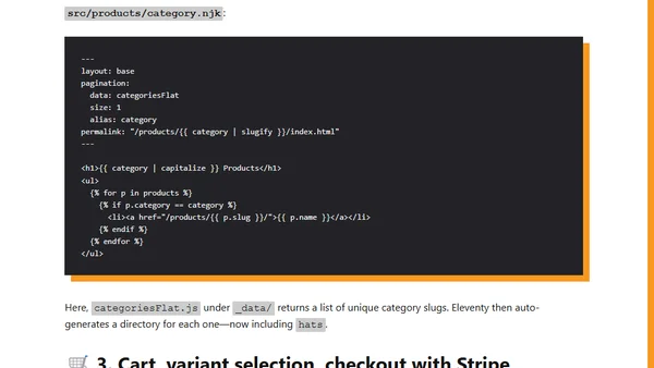 Building a Printful‑powered e‑commerce site with 11ty and Stripe
