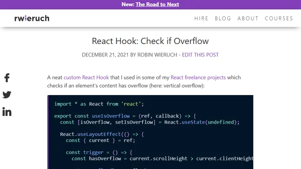 React Hook: Check if Overflow