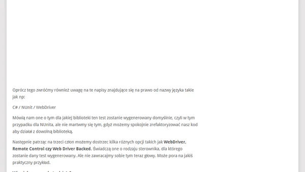 Testy automatyczne interfejsu użytkownika przy użyciu Selenium IDE