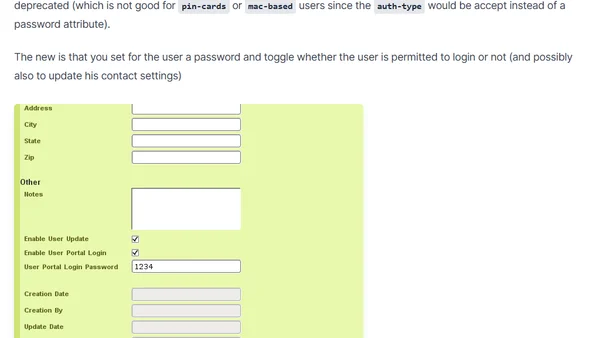 daloRADIUS Users Portal changes
