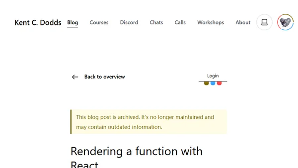Rendering a function with React