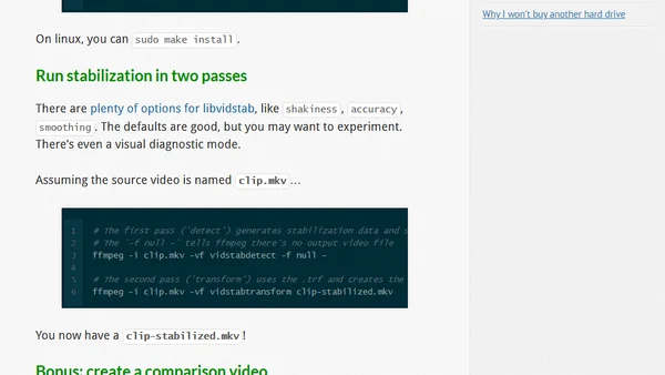 Video Stabilization with `ffmpeg` and `VidStab`